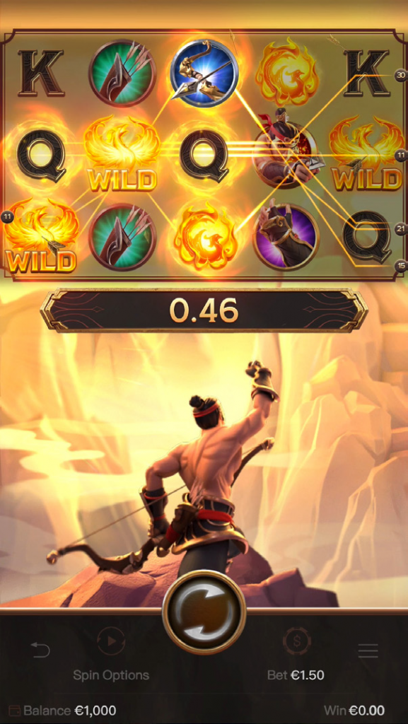 สล็อตแตกง่าย สัญลักษณ์พระอาทิตย์มีโอกาสเปลี่ยนเป็น Wild