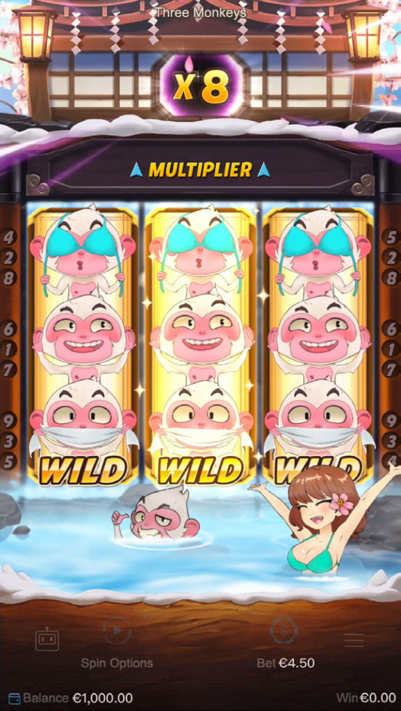 เงินรางวัลทวีคูณเมื่อมีสัญลักษณ์ Wild เพิ่มขึ้น